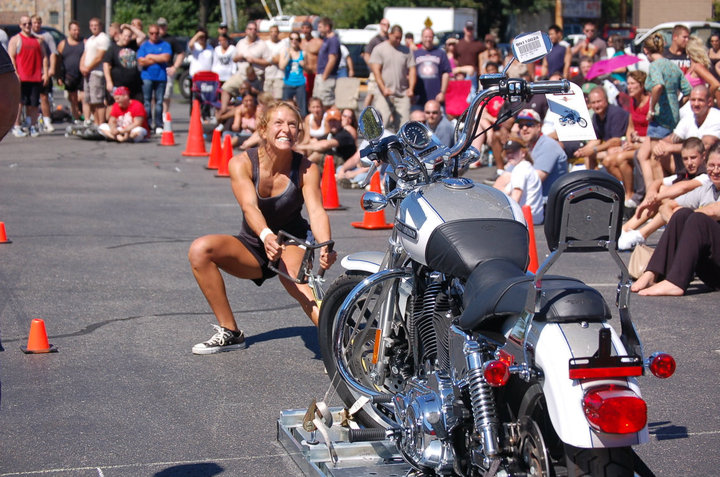 Jen Pulling Motorcycle