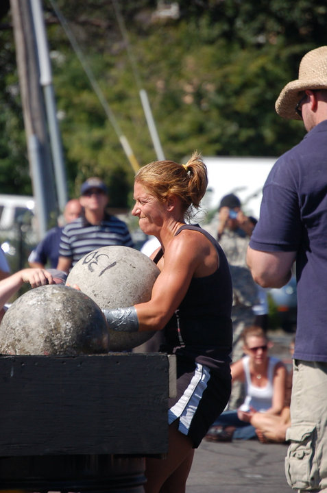 Jen lifting Atlas Stones