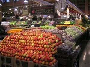 Produce section at Whole Foods