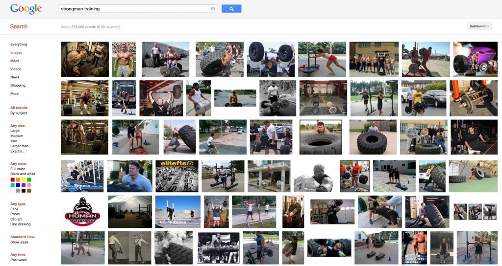 Google results for "Strongman Training"
