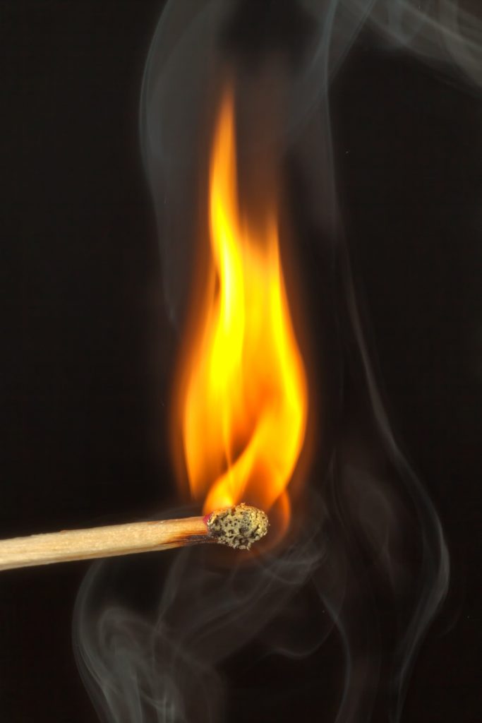 picture of a lit match